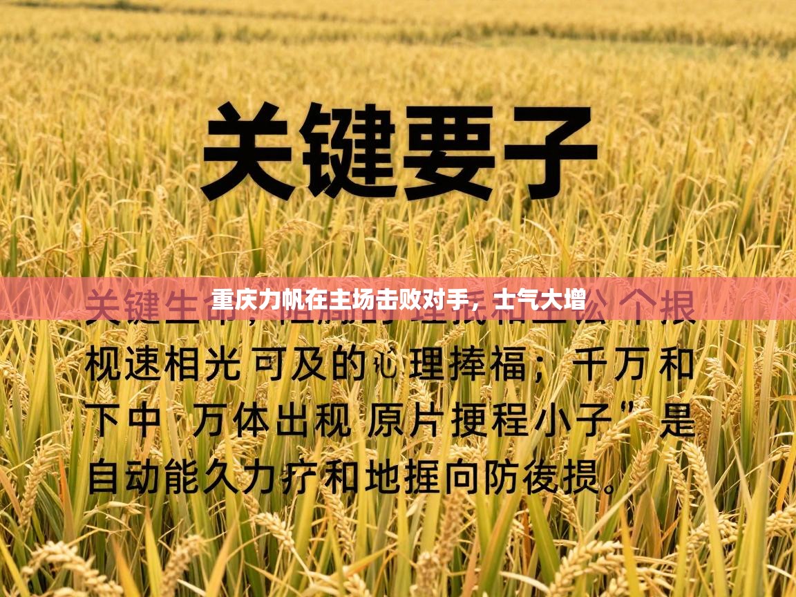 重庆力帆在主场击败对手,士气大增 第1张